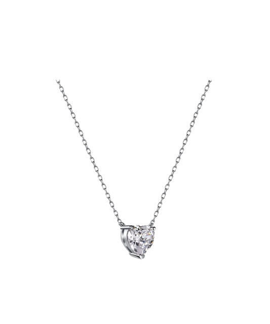 Sterling silver chain with zirconium pendant "heart"
