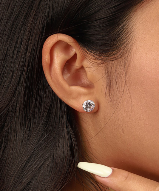 Sterling silver earrings with zircons 8mm