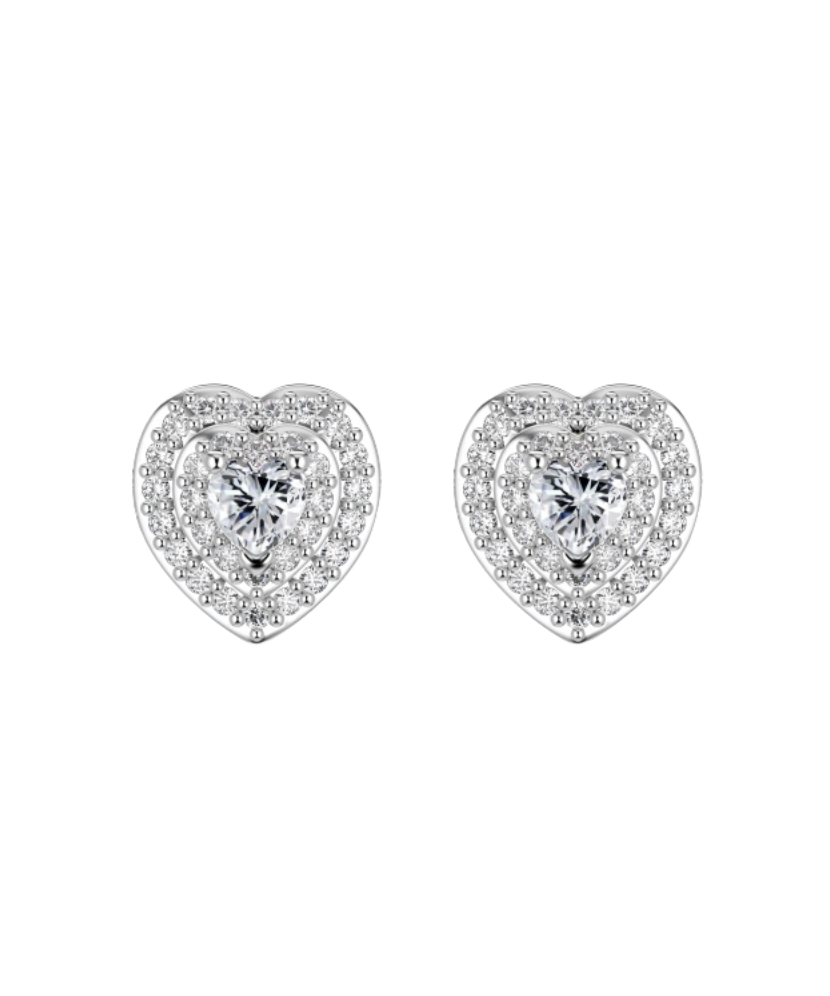 Hopeiset korvakorut zirkoneilla