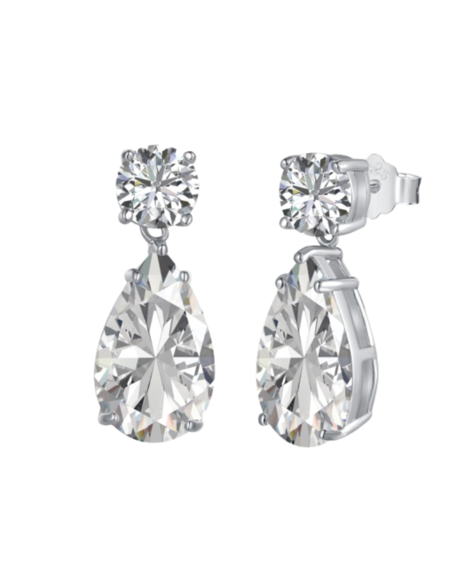 Sterling silver earrings with zircons