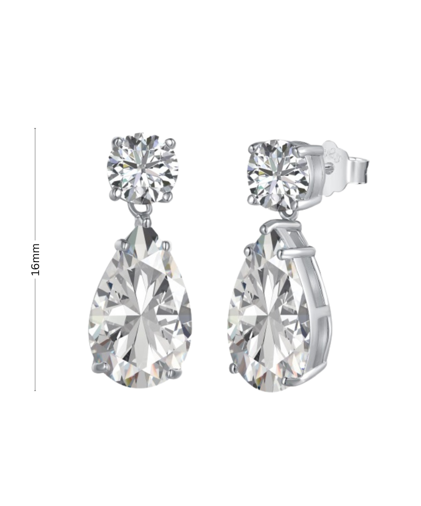 Sterling silver earrings with zircons