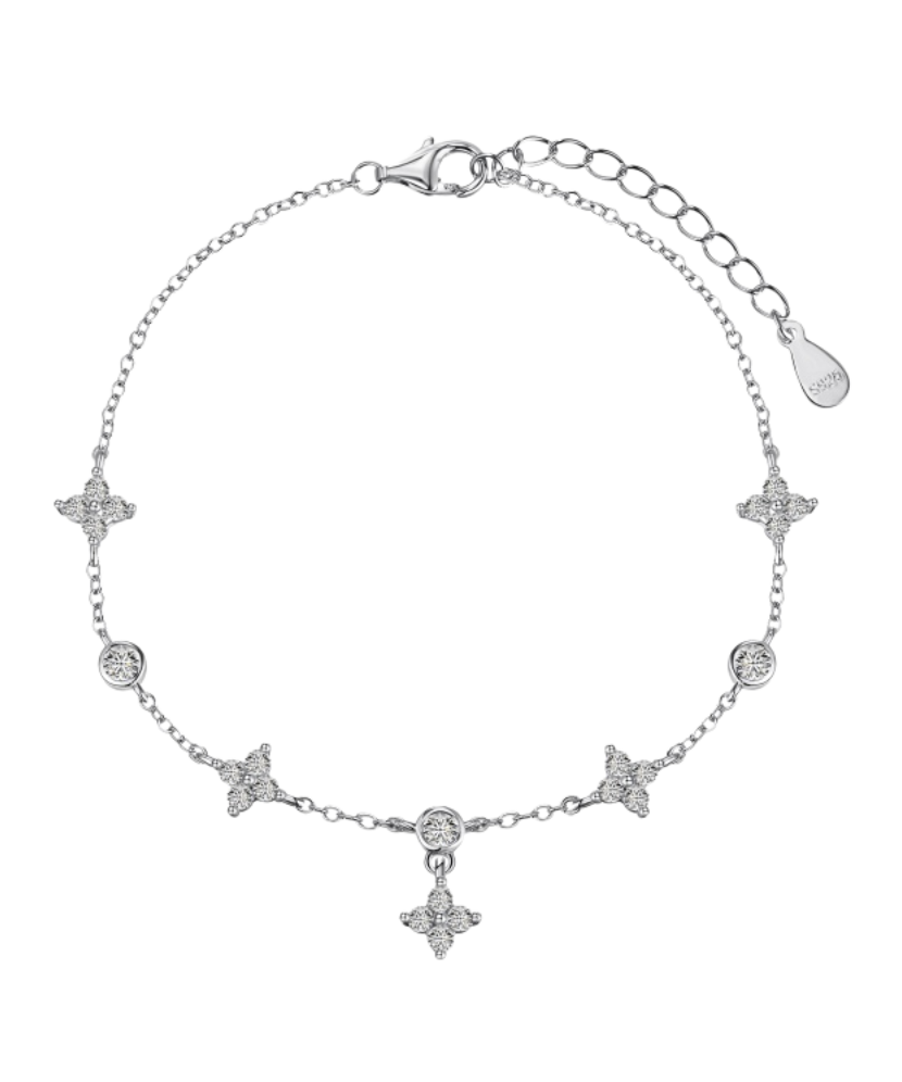 Sterling silver Leg chain with zircons