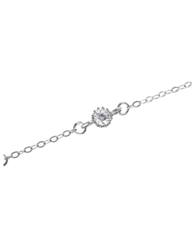 Sterling Silver bracelet with zircon and mother-of-pearl