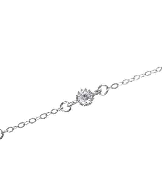 Sterling Silver bracelet with zircon and mother-of-pearl