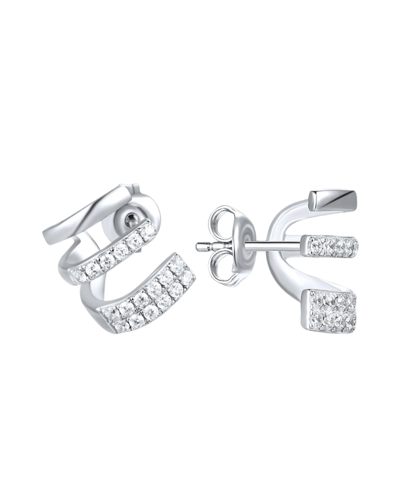 Sterling silver earrings with zircons