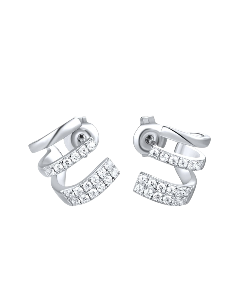 Hopeiset korvakorut zirkoneilla