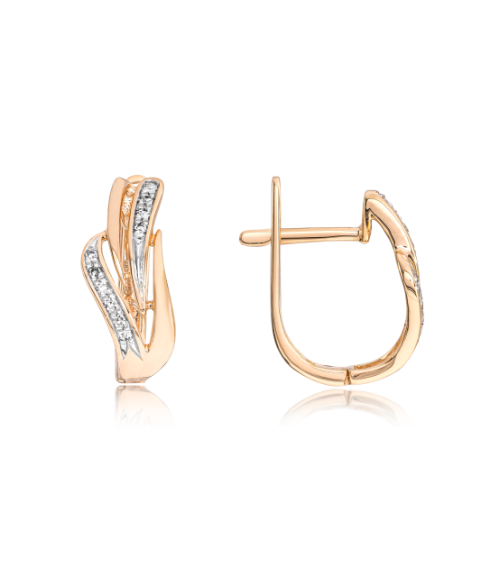 Gold earrings with diamonds