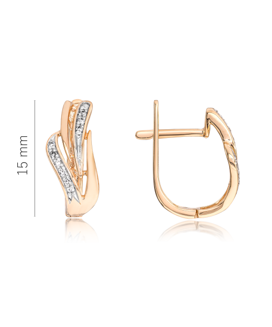 Gold earrings with diamonds