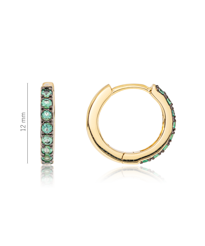 Yellow gold earrings with emeralds