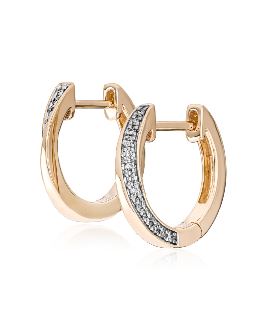 Gold earrings with diamonds