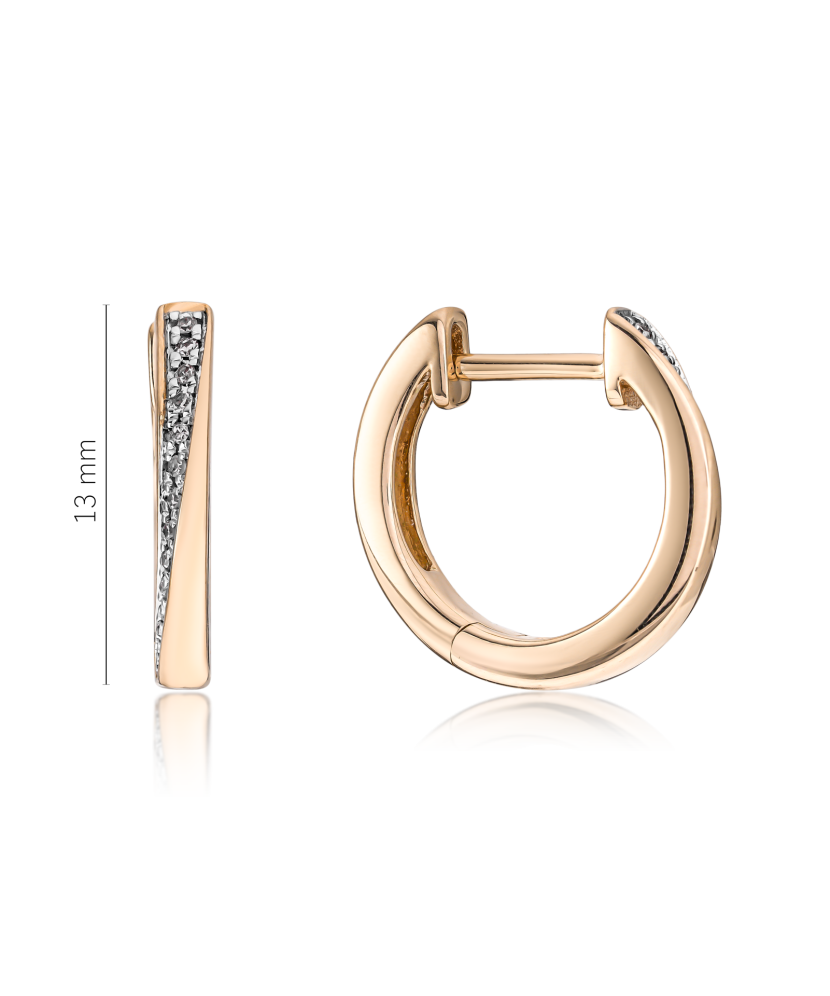 Gold earrings with diamonds