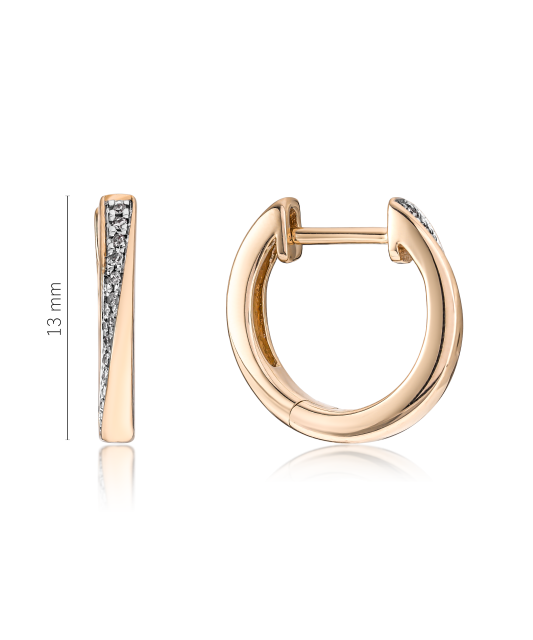 Gold earrings with diamonds