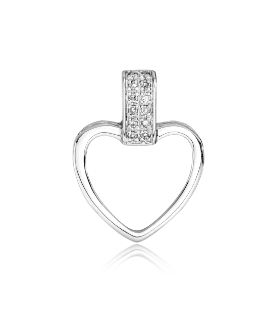 White gold pendant with diamonds "Heart"