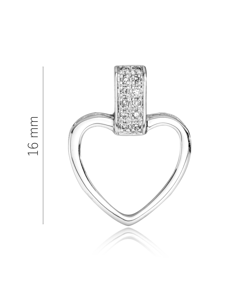 White gold pendant with diamonds "Heart"