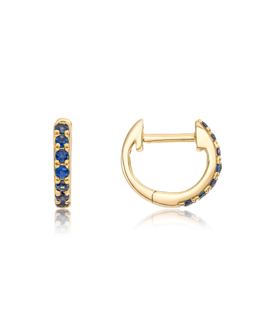 Gold earrings with sapphires