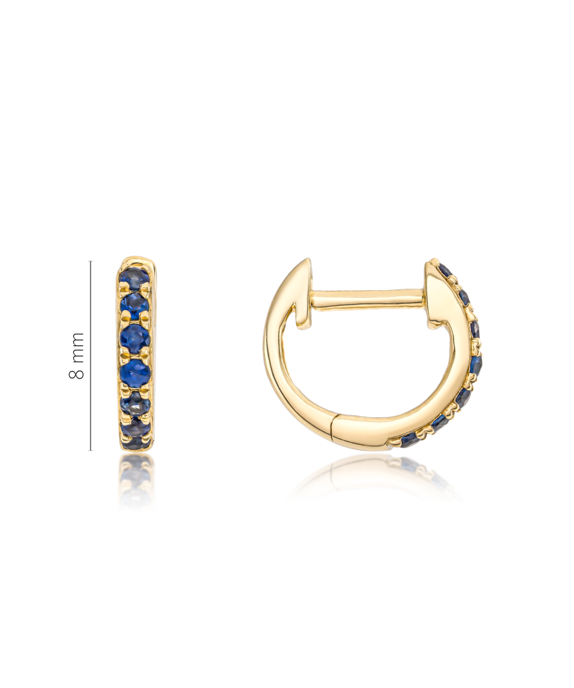 Gold earrings with sapphires