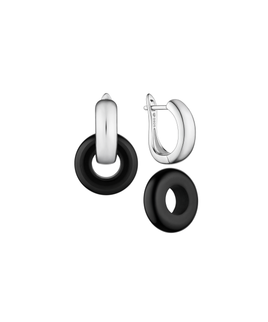 Sterling silver earrings with onyx