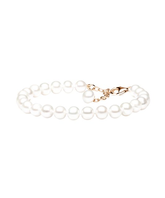 Pearl bracelet with gilded silver