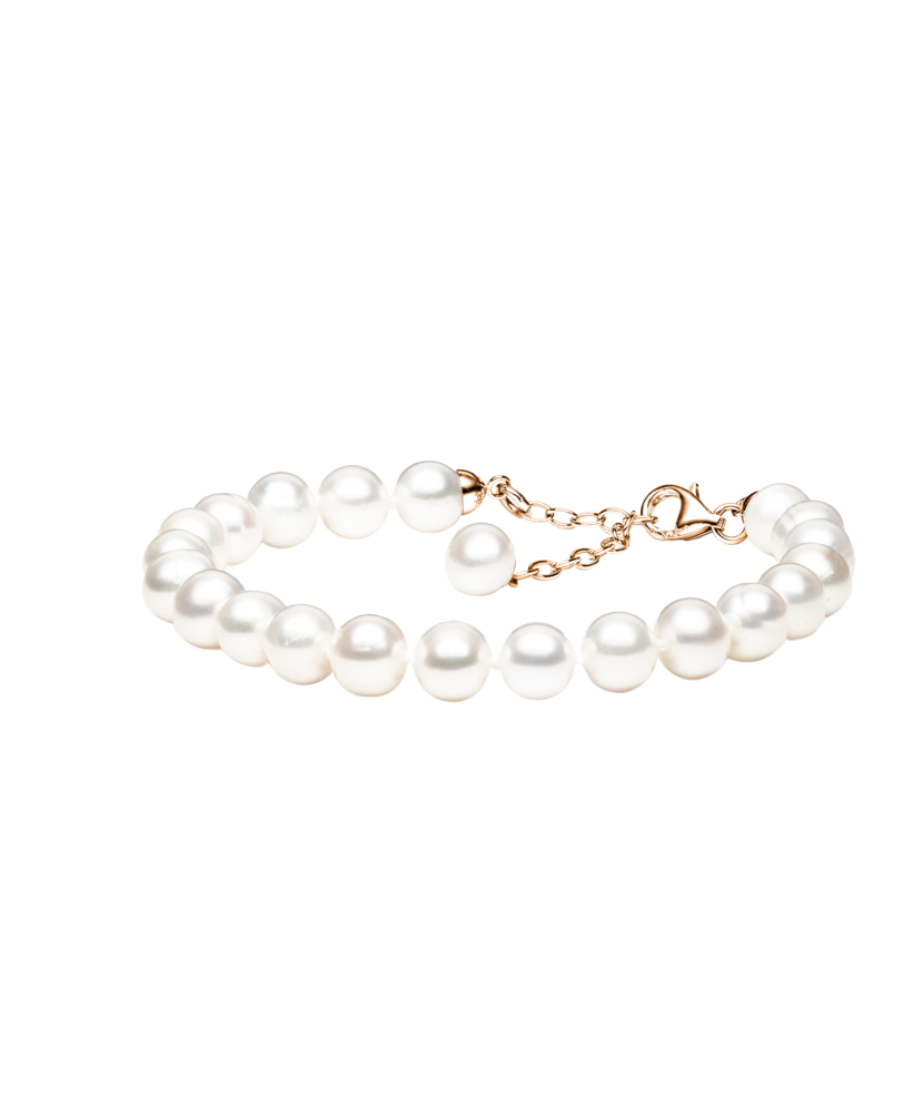 Pearl bracelet with gilded silver