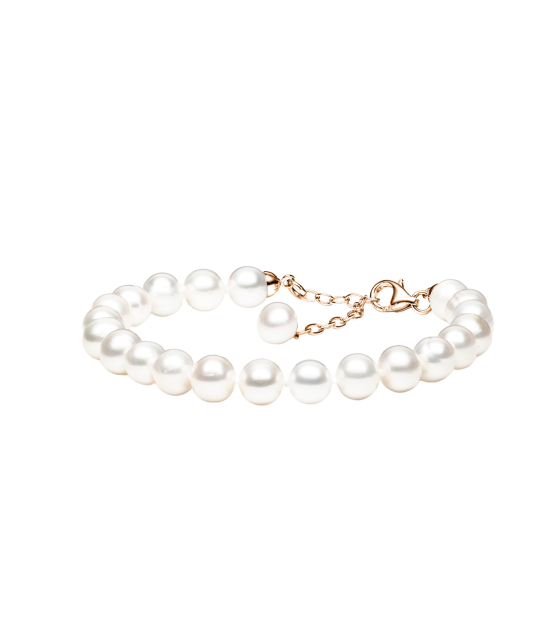 Pearl bracelet with gilded silver