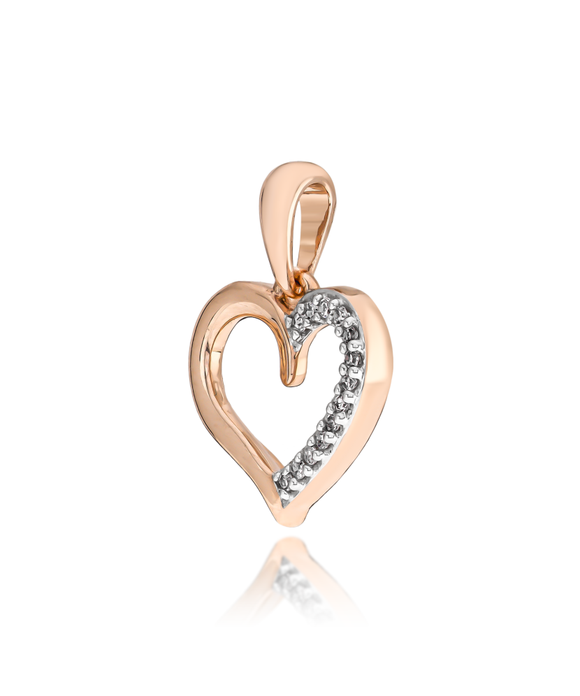 Gold pendant with diamonds "heart"
