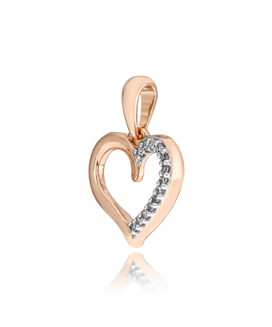 Gold pendant with diamonds "heart"