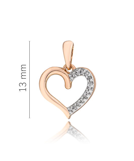 Gold pendant with diamonds "heart"
