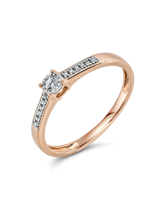 Gold ring with diamonds