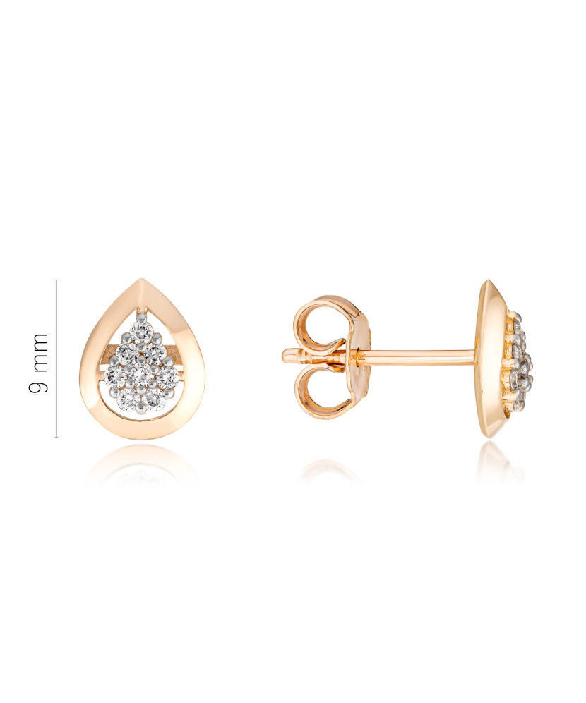 Gold earrings with diamonds
