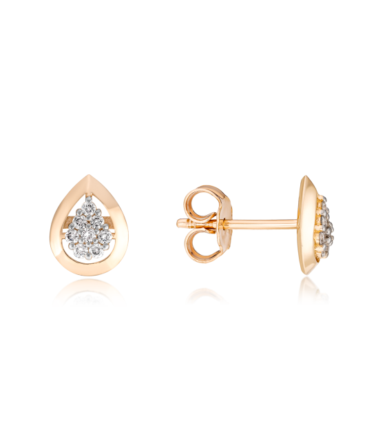 Gold earrings with diamonds
