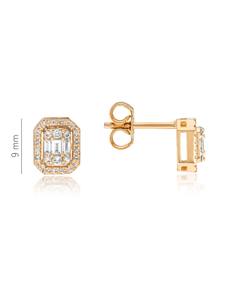 Gold earrings with diamonds