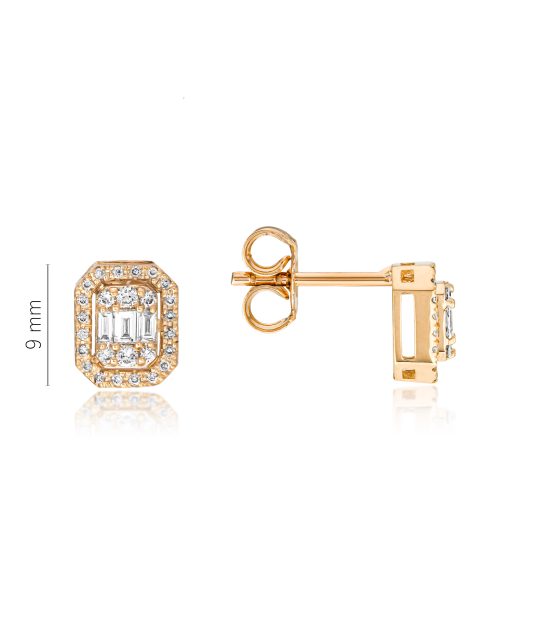 Kultaiset korvakorut timanteilla