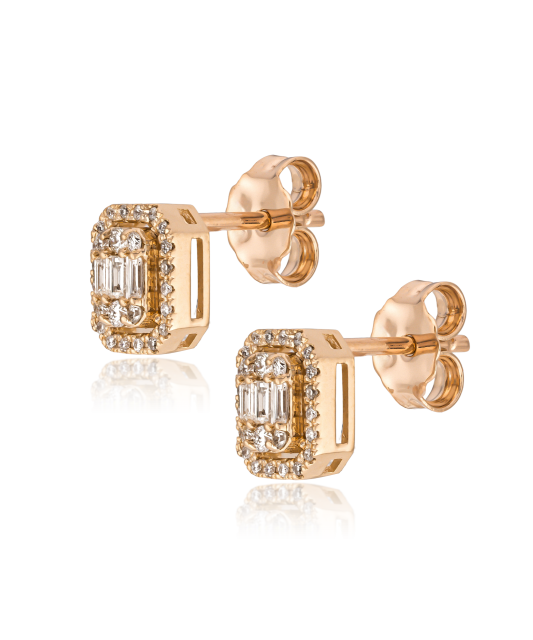 Kultaiset korvakorut timanteilla