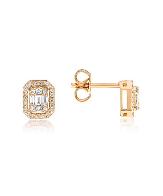 Gold earrings with diamonds