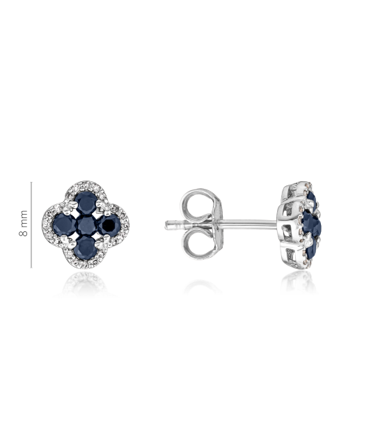 White gold earrings with sapphires and diamonds