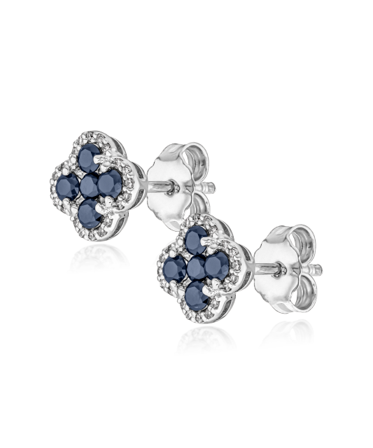 White gold earrings with sapphires and diamonds