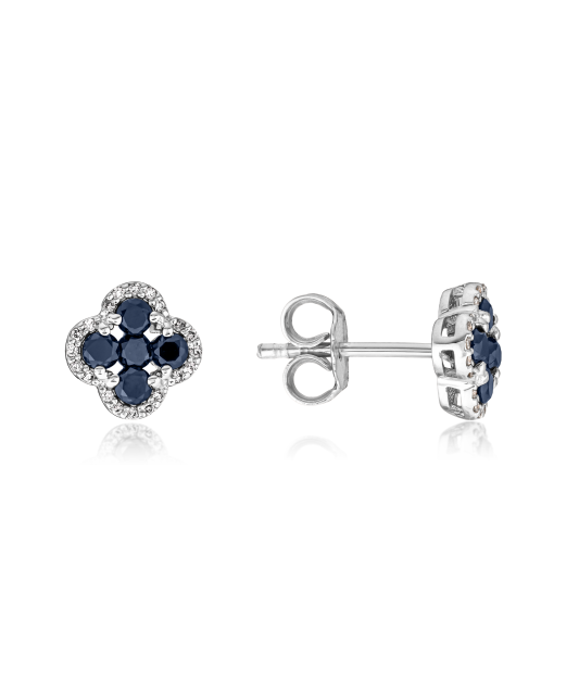 White gold earrings with sapphires and diamonds