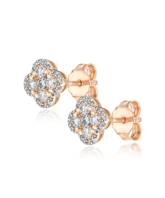 Gold earrings with diamonds