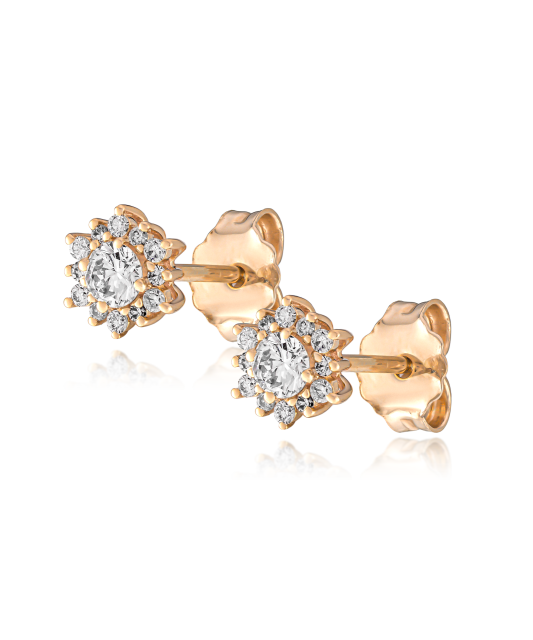 Gold earrings with diamonds