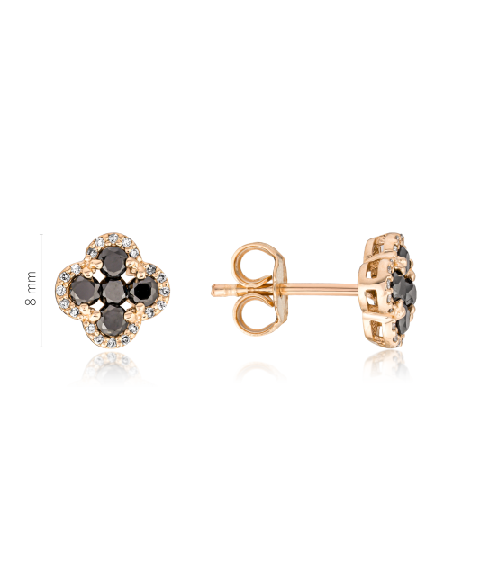 Gold earrings with diamonds