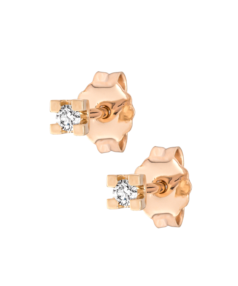Gold earrings with diamonds