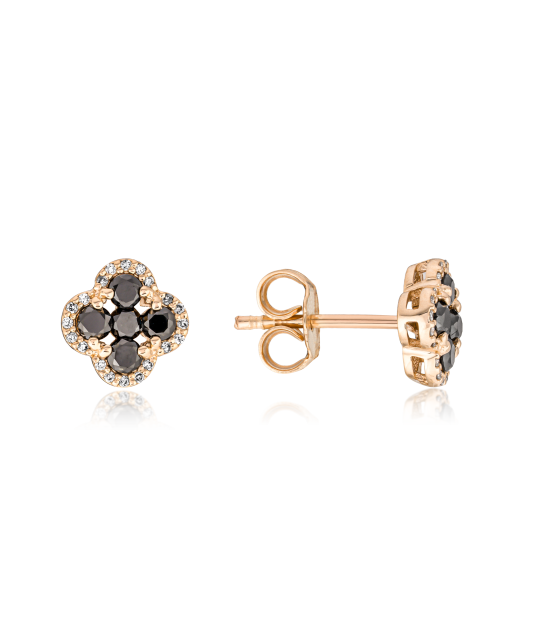 Gold earrings with diamonds