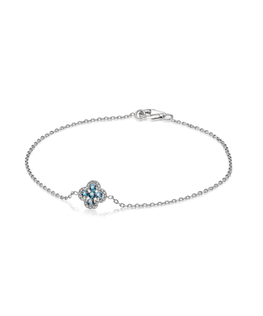 White gold bracelet with diamonds and London topaz