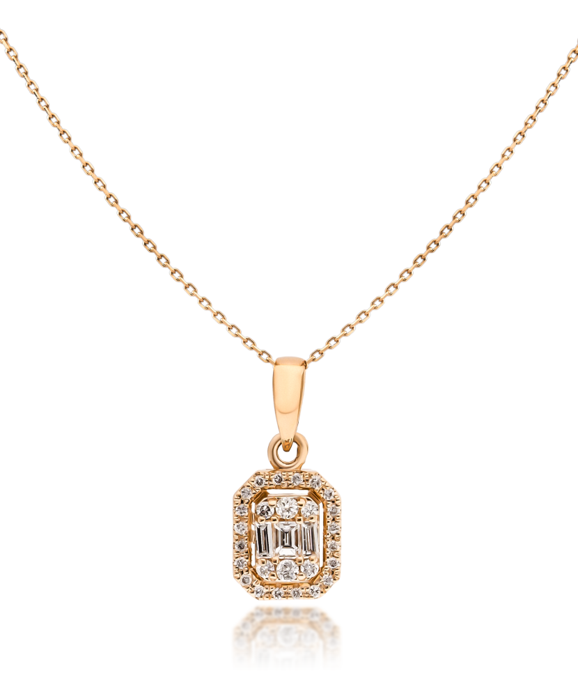 Gold chain with diamond pendant