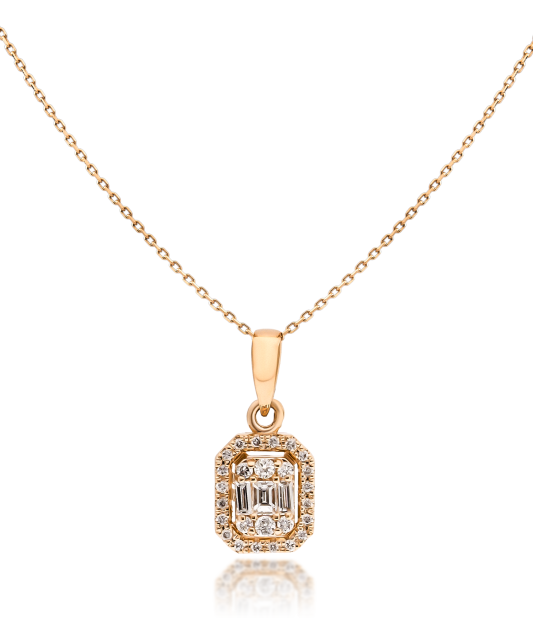 Gold chain with diamond pendant