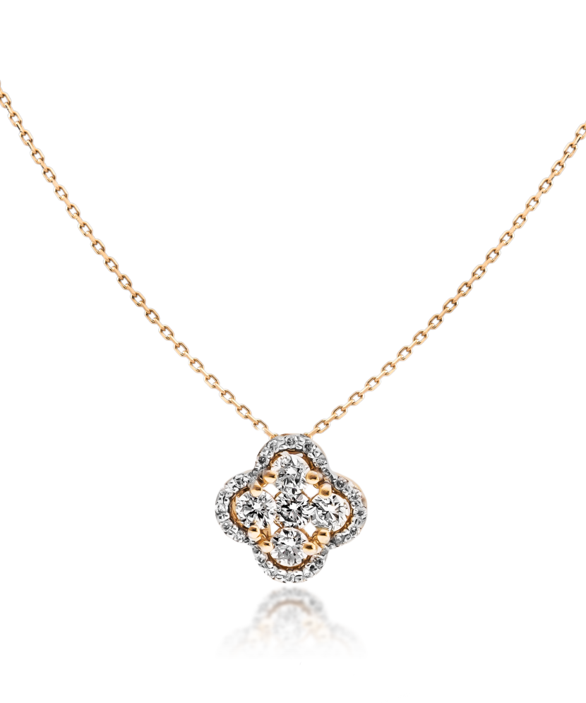 Gold chain with diamond pendant