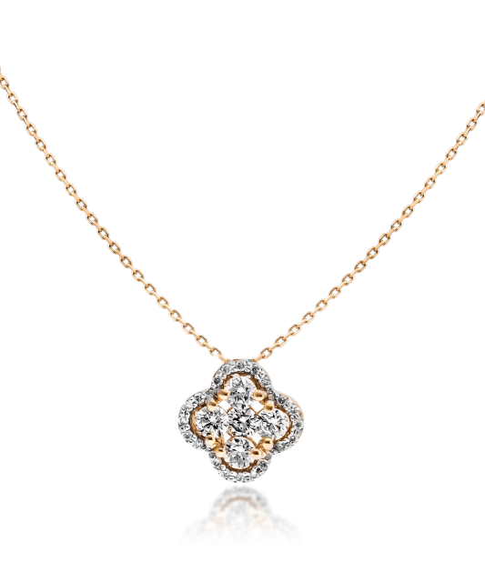 Gold chain with diamond pendant