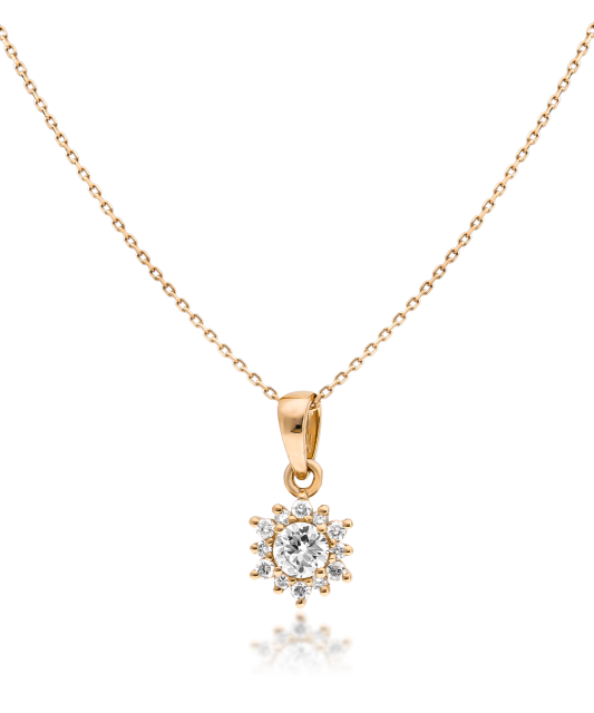 Gold chain with diamond pendant
