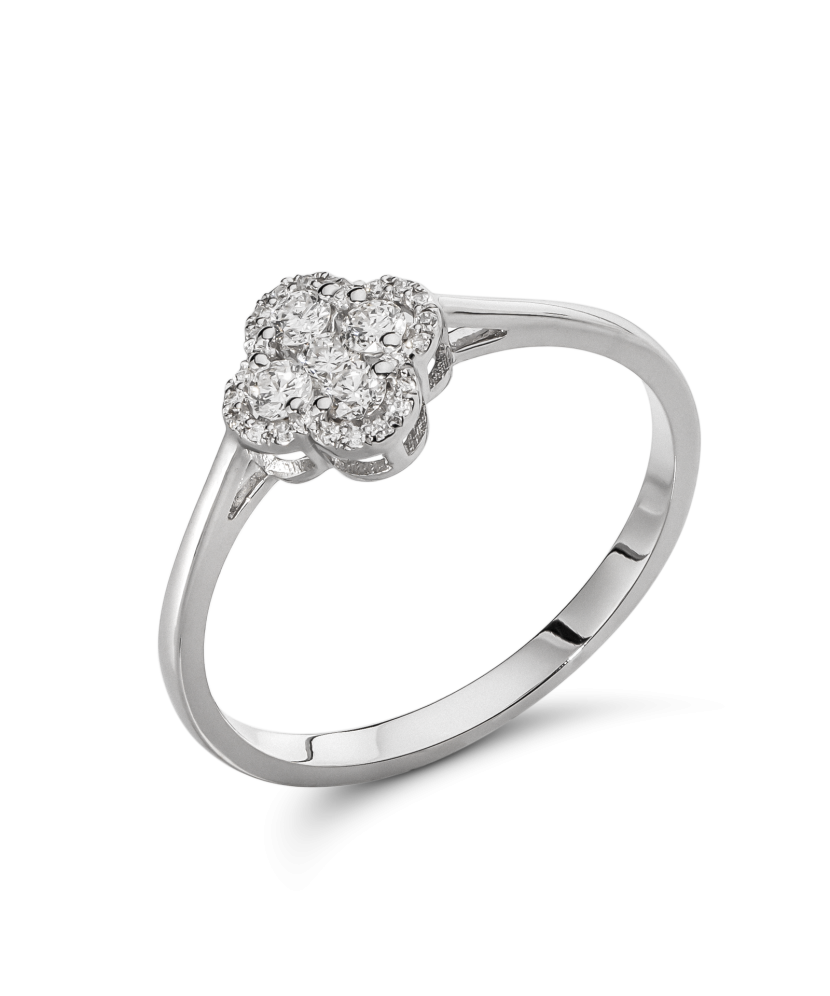 White gold ring with diamonds