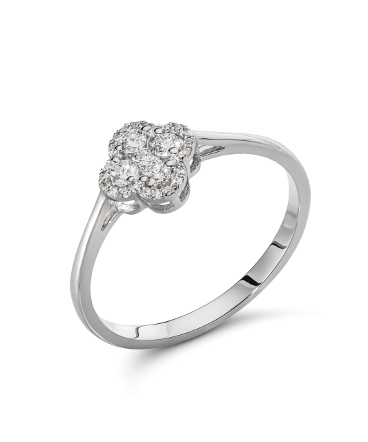 White gold ring with diamonds